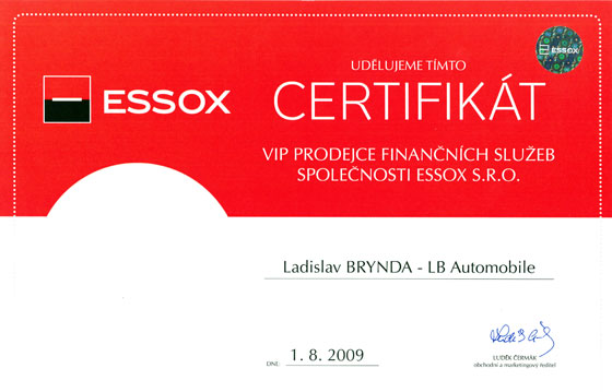 LB Automobile Certifikát GE Money Auto LB Automobile Certifikát GE Money Auto