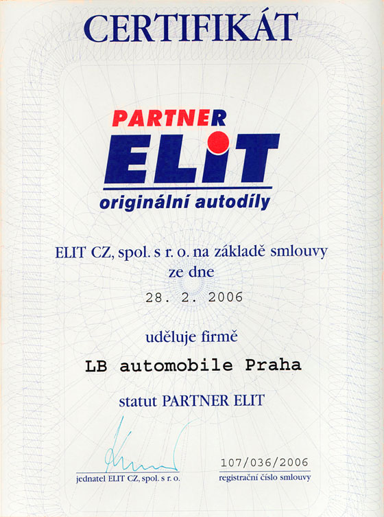 LB Automobile Certifikát Partner Elit LB Automobile Certifikát Partner Elit